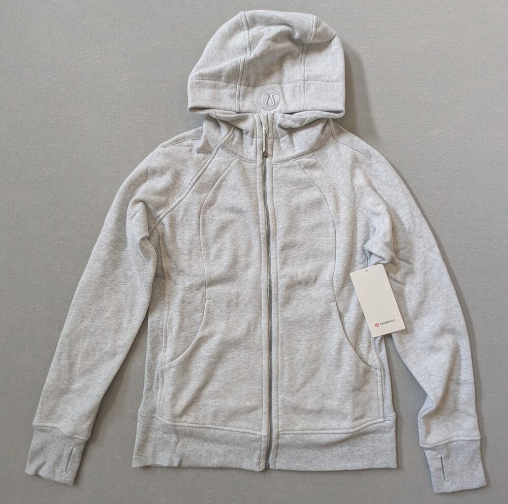NWT lululemon Scuba Full-Zip Hoodie Heathered Core Ultra Light Grey Size 12